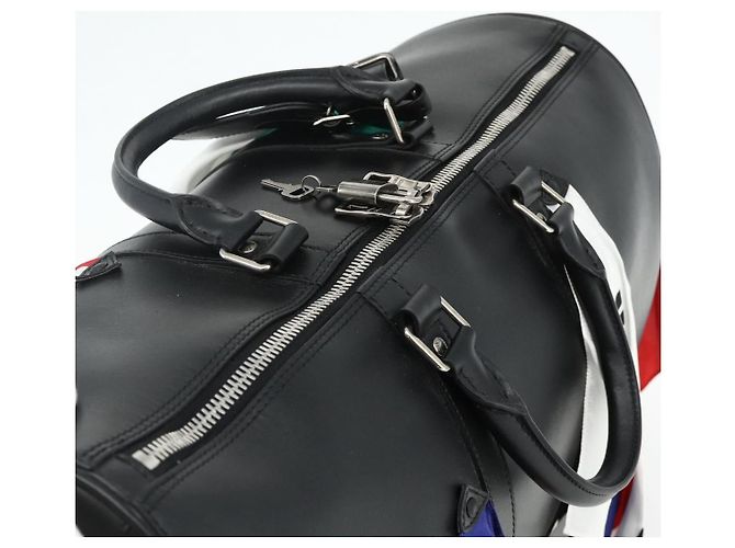 LOUIS VUITTON Borsa Keepall Bandoulière 50 in Pelle Nera M55268 Auth 167262SM Nero - vista 6