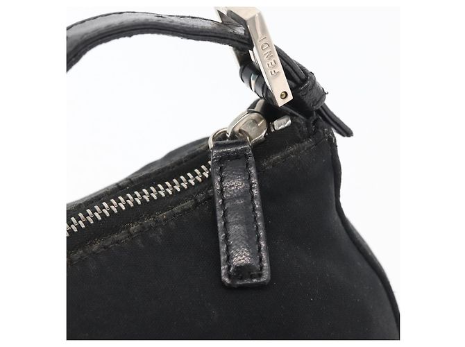FENDI Handtasche aus Nylon Schwarz Silber Authentisch 177926 - Ansicht 10