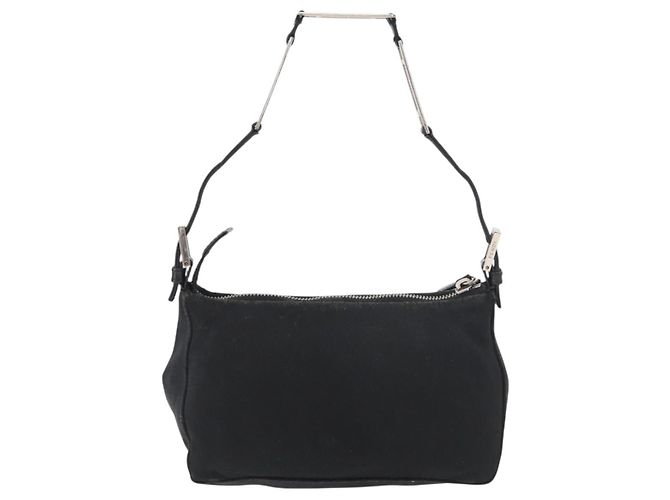 FENDI Handtasche aus Nylon Schwarz Silber Authentisch 177926 - Ansicht 2