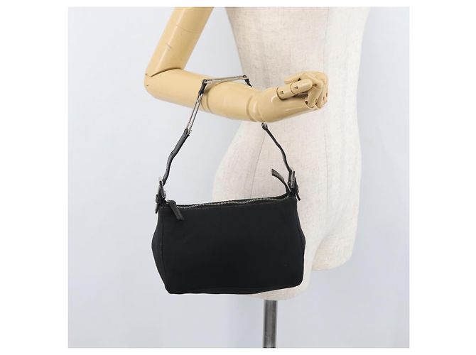 FENDI Handtasche aus Nylon Schwarz Silber Authentisch 177926 - Ansicht 23