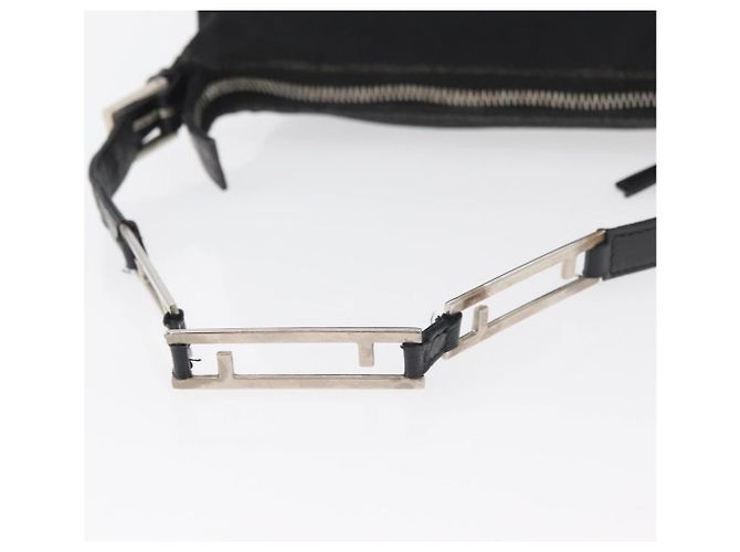 FENDI Handtasche aus Nylon Schwarz Silber Authentisch 177926 - Ansicht 7