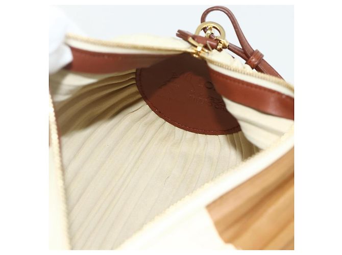 LOEWE - Bolsa Hin de couro bege do Castelo Móvel de Studio Ghibli Auth 167271SM Dourado - vista 20