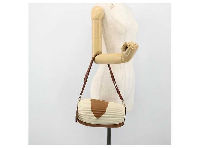 LOEWE - Bolsa Hin de couro bege do Castelo Móvel de Studio Ghibli Auth 167271SM Dourado - vista 22