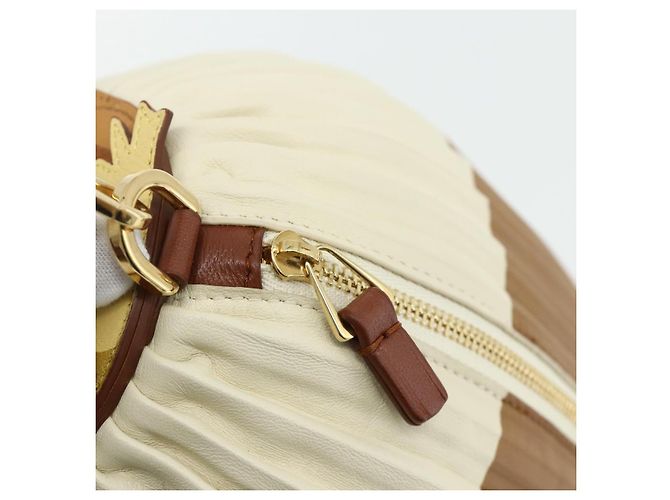 LOEWE - Bolsa Hin de couro bege do Castelo Móvel de Studio Ghibli Auth 167271SM Dourado - vista 9