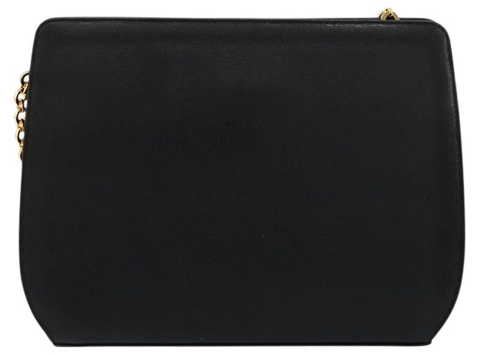 Borsa a spalla con catena Salvatore Ferragamo in pelle nera e oro Auth 177335A Nero D'oro - vista 3