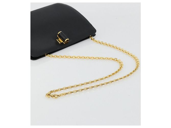 Borsa a spalla con catena Salvatore Ferragamo in pelle nera e oro Auth 177335A Nero D'oro - vista 7