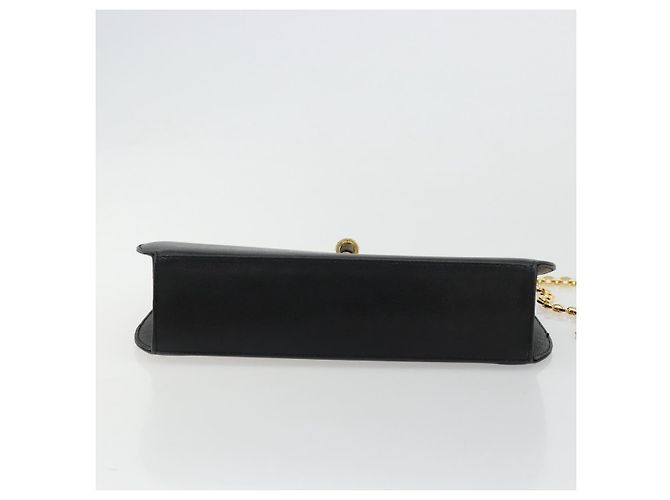 Borsa a spalla con catena Salvatore Ferragamo in pelle nera e oro Auth 177335A Nero D'oro - vista 9