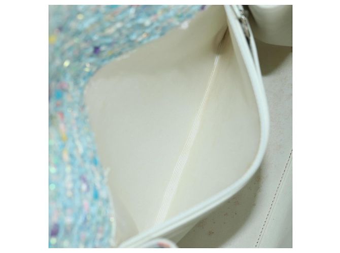 CHANEL Borsa a Catena Tweed Azzurro Chiaro Argento CC Auth 177972SV Blu chiaro - vista 22