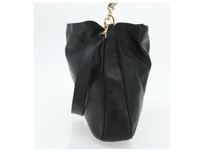 Borsa a Spalla in Pelle Gucci Bamboo 2way Nera Oro 001 2404 1577 Auth bs34581 Nero D'oro - vista 5