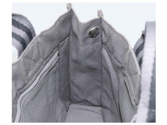 Hermès HERMES Fourre ToutPM Borsa a Mano Cotone Grigio Argento Auth fm5317 Marrone - vista 16