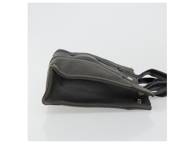 Hermès HERMES Fourre ToutPM Borsa a Mano Cotone Grigio Argento Auth fm5317 Marrone - vista 4