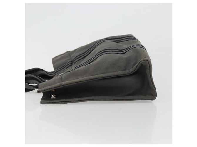 Hermès HERMES Fourre ToutPM Borsa a Mano Cotone Grigio Argento Auth fm5317 Marrone - vista 5