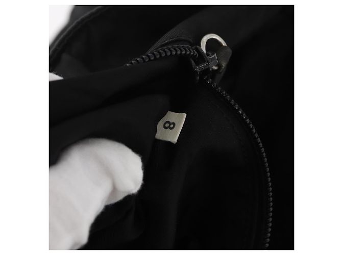 PRADA Borsa a mano in nylon nero argento Auth 177469 - vista 12
