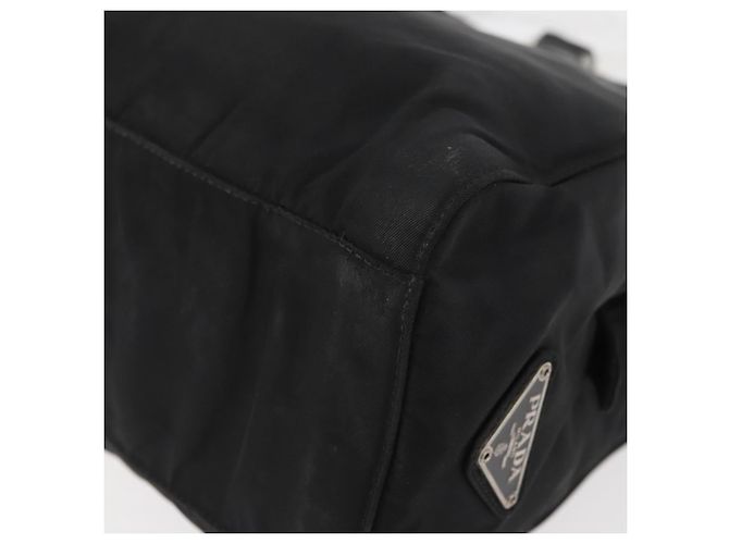 PRADA Borsa a mano in nylon nero argento Auth 177469 - vista 16