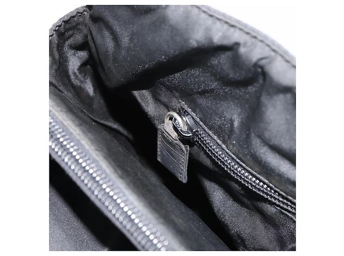 PRADA Borsa a mano in nylon nero argento Auth 177469 - vista 23