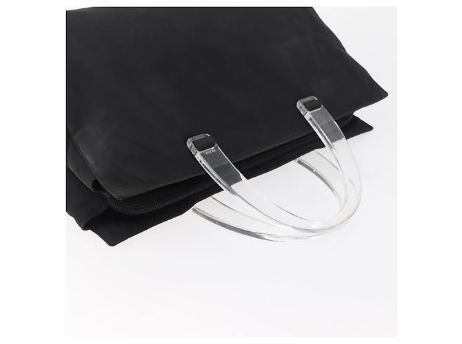 PRADA Borsa a mano in nylon nero argento Auth 177469 - vista 6