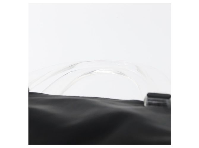 PRADA Borsa a mano in nylon nero argento Auth 177469 - vista 8