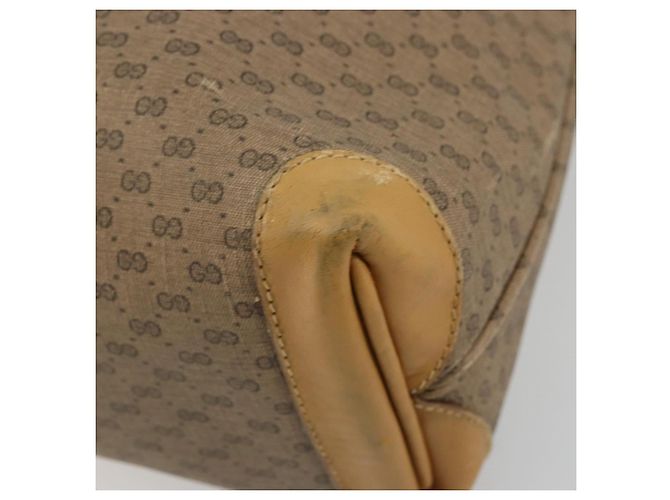 Gucci Borsa tote Micro GG Supreme in PVC beige e oro 002 4868 39 Auth 176281 D'oro - vista 10