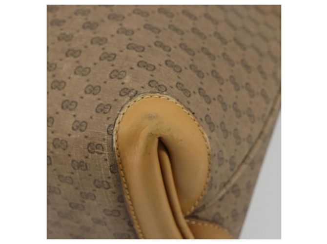 Gucci Borsa tote Micro GG Supreme in PVC beige e oro 002 4868 39 Auth 176281 D'oro - vista 12