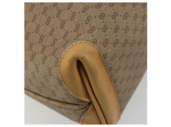 Gucci Borsa tote Micro GG Supreme in PVC beige e oro 002 4868 39 Auth 176281 D'oro - vista 13