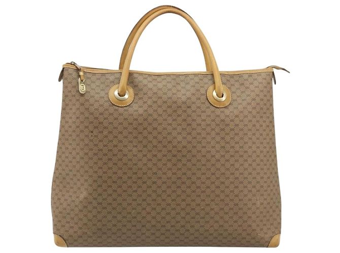 Gucci Borsa tote Micro GG Supreme in PVC beige e oro 002 4868 39 Auth 176281 D'oro - vista 2