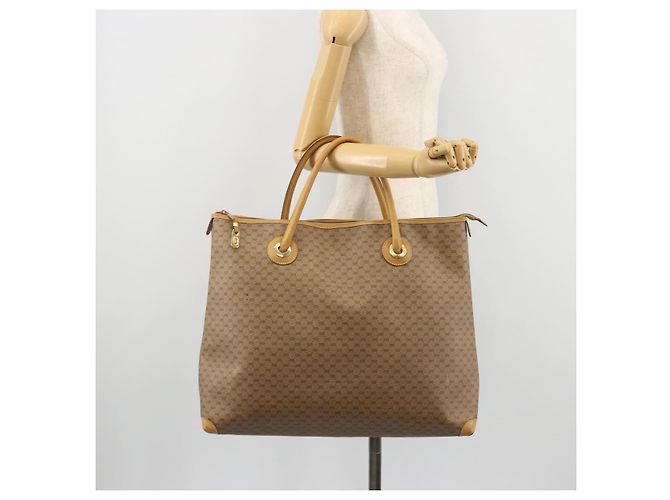Gucci Borsa tote Micro GG Supreme in PVC beige e oro 002 4868 39 Auth 176281 D'oro - vista 20