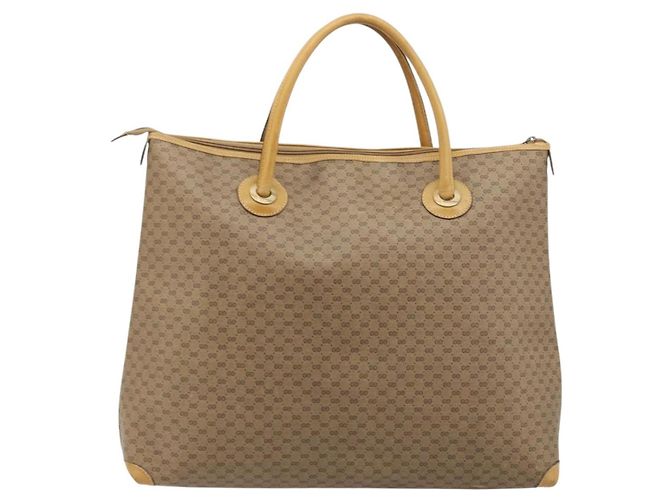 Gucci Borsa tote Micro GG Supreme in PVC beige e oro 002 4868 39 Auth 176281 D'oro - vista 3