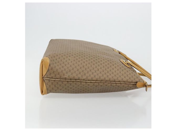 Gucci Borsa tote Micro GG Supreme in PVC beige e oro 002 4868 39 Auth 176281 D'oro - vista 4