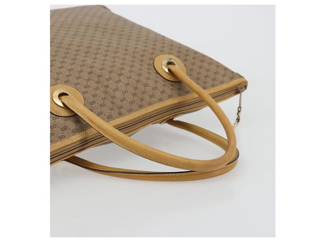 Gucci Borsa tote Micro GG Supreme in PVC beige e oro 002 4868 39 Auth 176281 D'oro - vista 7
