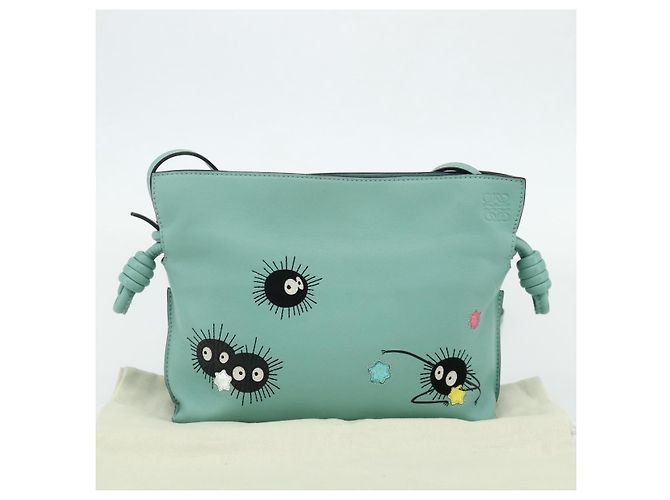 LOEWE - Borsa Clutch Flamenco Ghibli Spirited Away Susuwatari Auth 167255SM Verde - vista 12