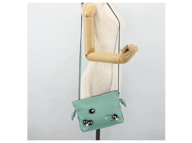 LOEWE - Borsa Clutch Flamenco Ghibli Spirited Away Susuwatari Auth 167255SM Verde - vista 23