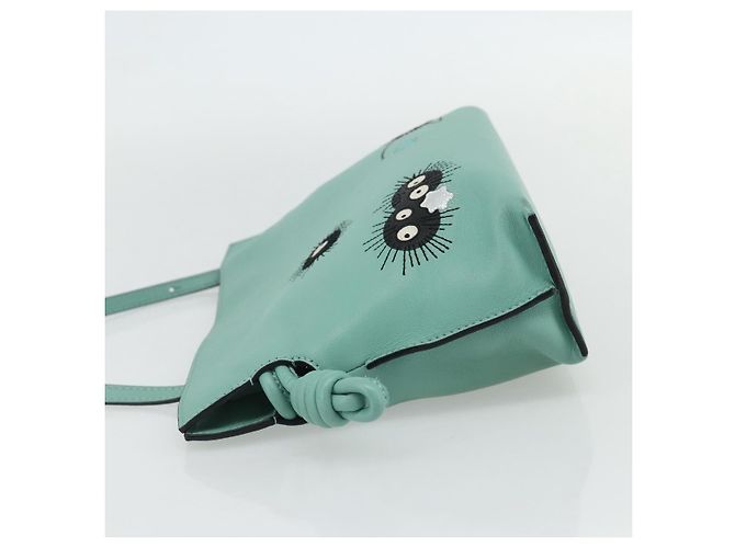 LOEWE - Borsa Clutch Flamenco Ghibli Spirited Away Susuwatari Auth 167255SM Verde - vista 3