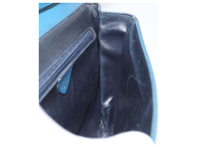 Céline Borsa a Spalla CELINE Circle in Pelle Blu Oro Auth bs34941 D'oro - vista 18