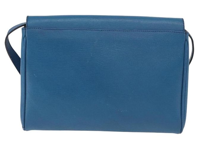 Céline Borsa a Spalla CELINE Circle in Pelle Blu Oro Auth bs34941 D'oro - vista 3