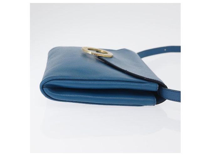 Céline Borsa a Spalla CELINE Circle in Pelle Blu Oro Auth bs34941 D'oro - vista 4