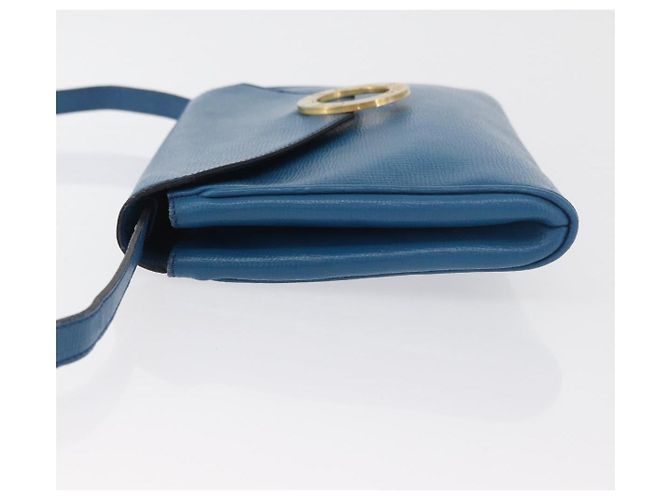 Céline Borsa a Spalla CELINE Circle in Pelle Blu Oro Auth bs34941 D'oro - vista 5