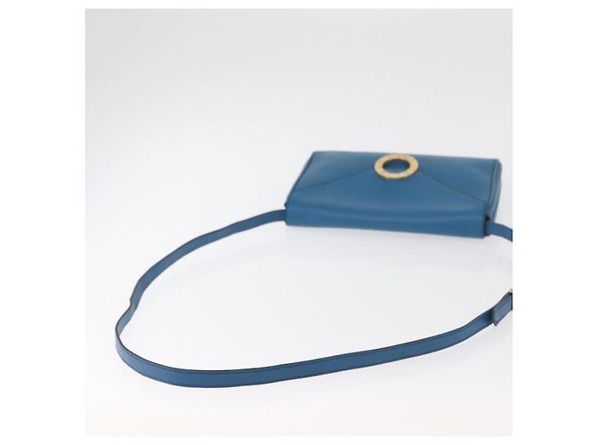 Céline Borsa a Spalla CELINE Circle in Pelle Blu Oro Auth bs34941 D'oro - vista 7