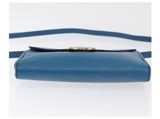 Céline Borsa a Spalla CELINE Circle in Pelle Blu Oro Auth bs34941 D'oro - vista 9