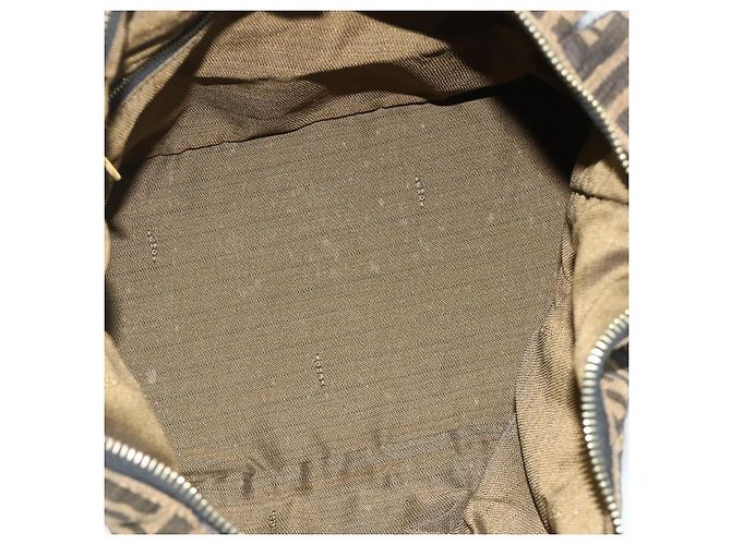 Borsa a mano in tela Zucca FENDI nera e marrone Auth 177235 Nero - vista 11