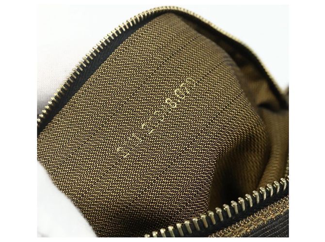 Borsa a mano in tela Zucca FENDI nera e marrone Auth 177235 Nero - vista 12