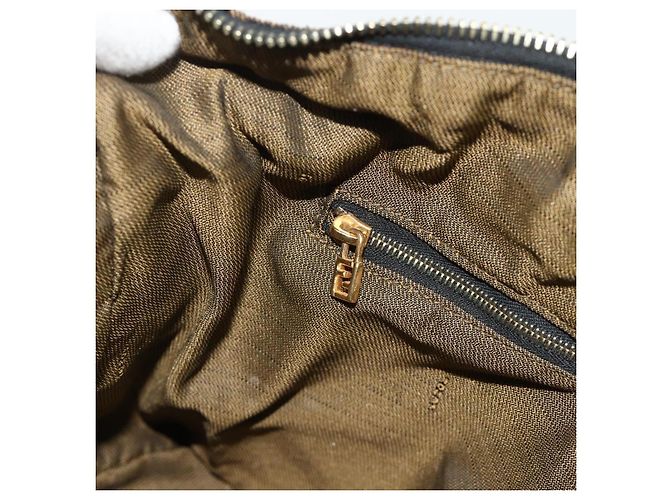 Borsa a mano in tela Zucca FENDI nera e marrone Auth 177235 Nero - vista 20