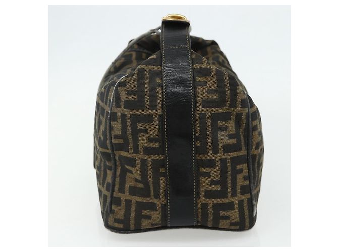 Borsa a mano in tela Zucca FENDI nera e marrone Auth 177235 Nero - vista 4
