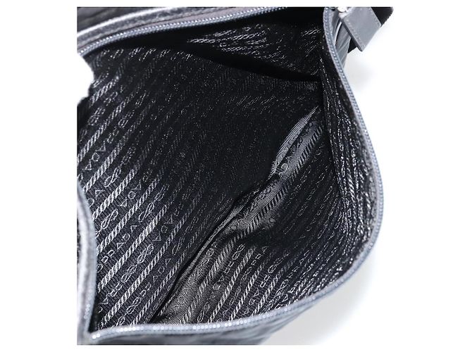 Borsa a Spalla PRADA Nylon Nero Argento Autentica 176173 - vista 25