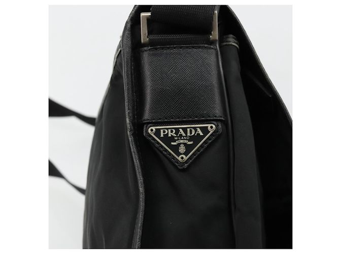 Borsa a Spalla PRADA Nylon Nero Argento Autentica 176173 - vista 9