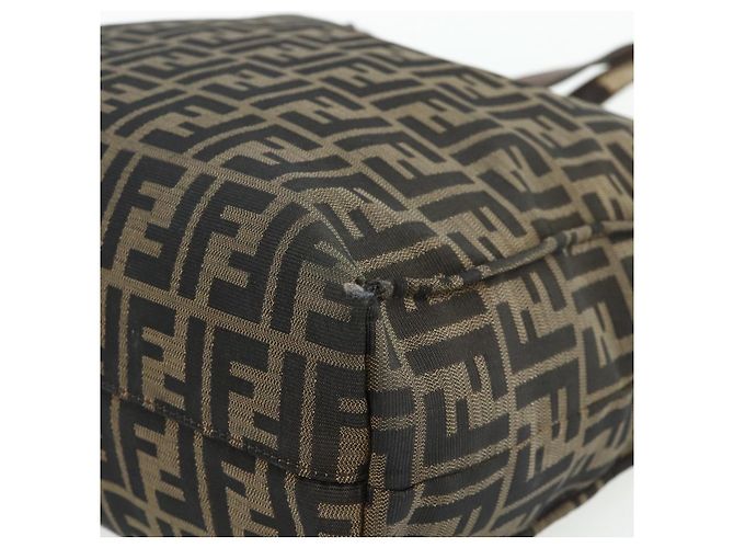 FENDI Zucca Canvas Tote Bag Schwarz Braun Auth 177771 - Ansicht 10