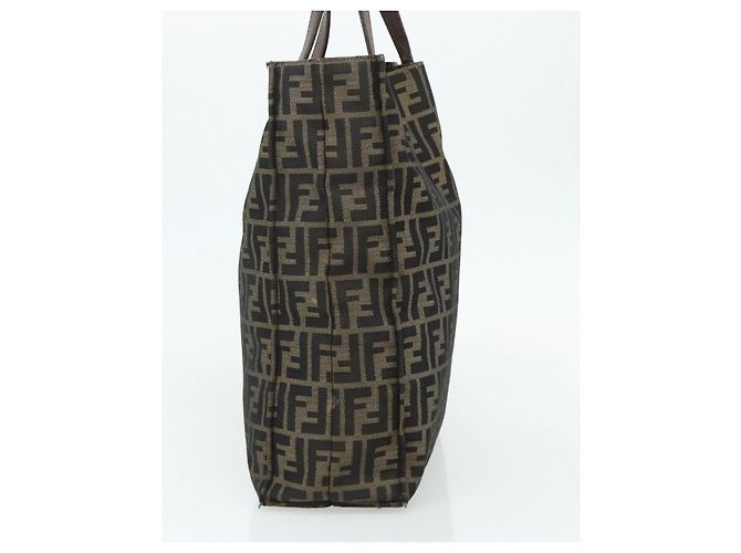 FENDI Zucca Canvas Tote Bag Schwarz Braun Auth 177771 - Ansicht 3