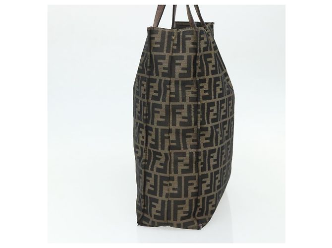 FENDI Zucca Canvas Tote Bag Schwarz Braun Auth 177771 - Ansicht 4