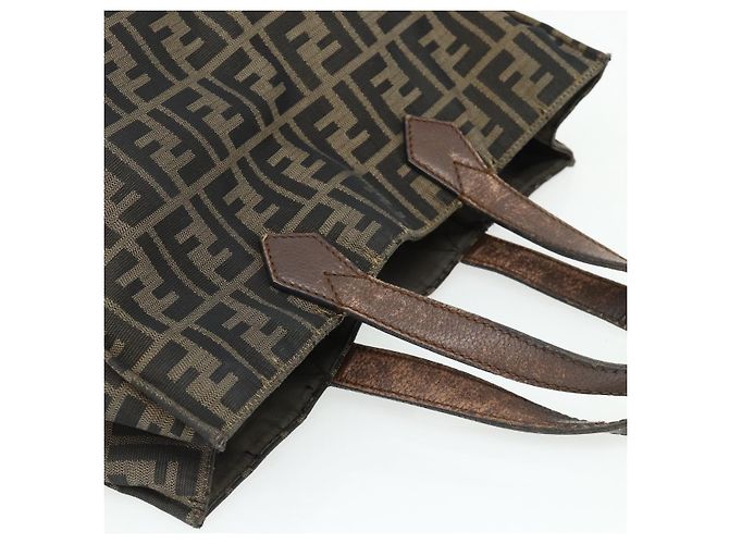 FENDI Zucca Canvas Tote Bag Schwarz Braun Auth 177771 - Ansicht 6