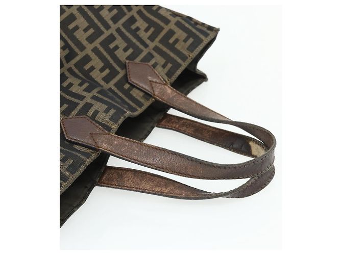 FENDI Zucca Canvas Tote Bag Schwarz Braun Auth 177771 - Ansicht 7