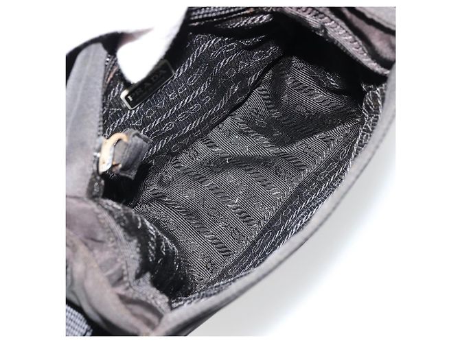 Borsa a Spalla PRADA in Nylon Nero Argento Autentica bs34639 - vista 11